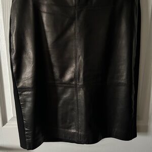 Ann Taylor Leather Block Pencil Skirt